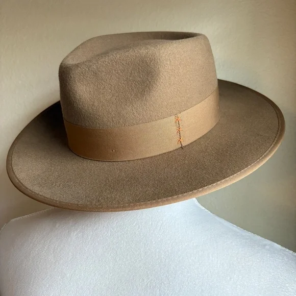 Camp the Label Women’s Ford Fedora Hat in French Beige Australian Wool